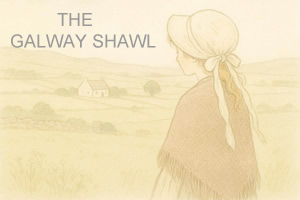 Young woman wearing a Galway Shawl